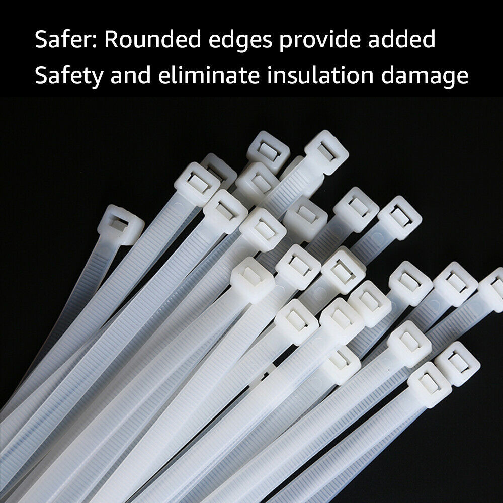 100/200Pcs x Heavy Duty Zip Ties – 8/14/18/24 Inch Nylon UV Resistant Bulk Lot