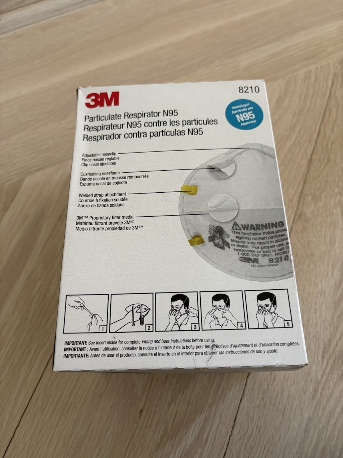 3M 8210 N95 Respirator Face Masks 120 Ct 6 Boxes (20 Each) Exp 02/2025