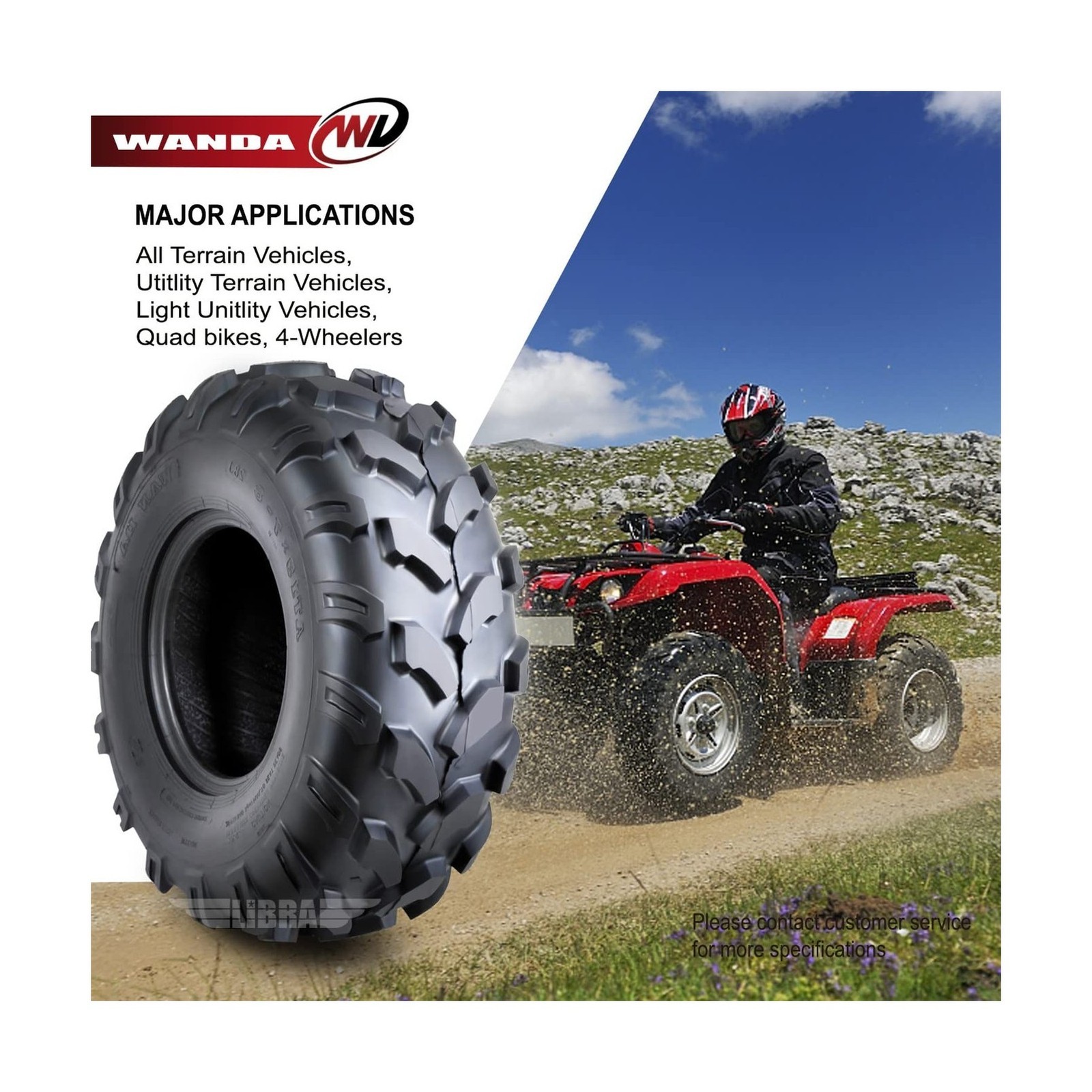 4 Sport ATV Tires – 19X7-8 & 18X9.5-8 – 4PR – Fit For ATV