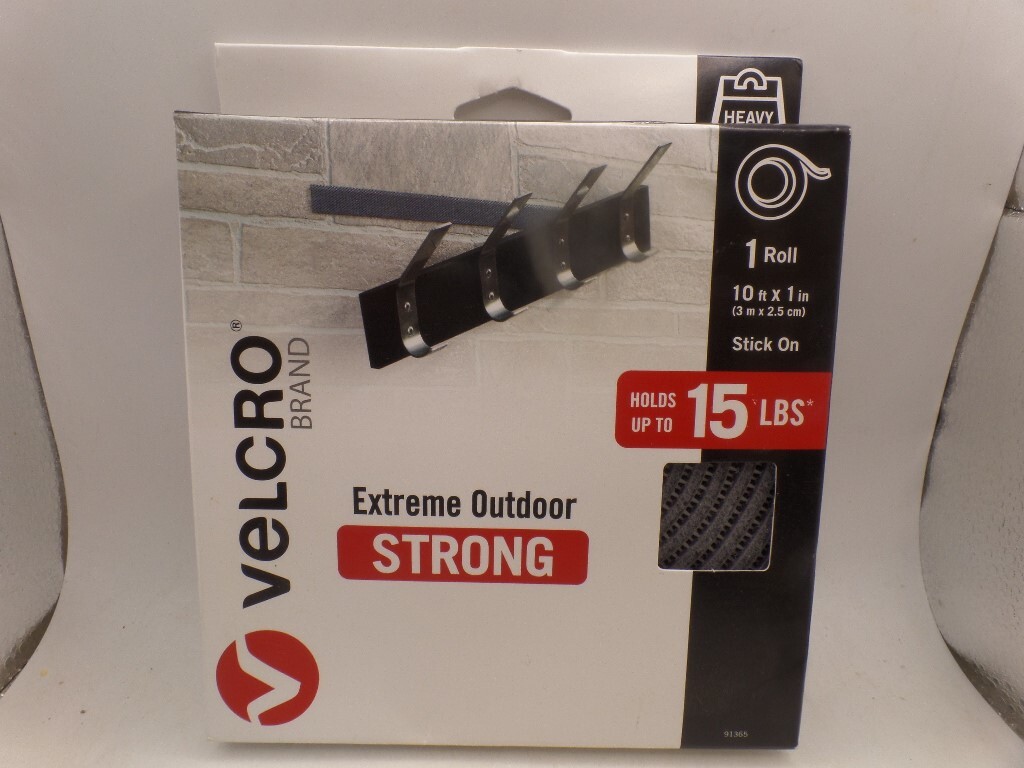 VELCRO 91365 10 FT. X 1 IN. EXTREME TITANIUM TAPE UV-RESISTANT FOR ALL-WEATHER