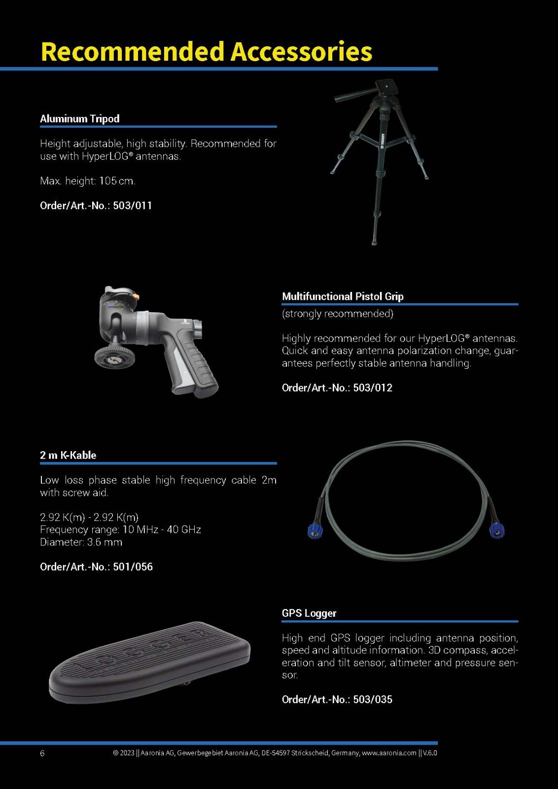 Aaronia HyperLOG PRO 70140 Directional Logarithmic Antenna 700MHz to 14GHz
