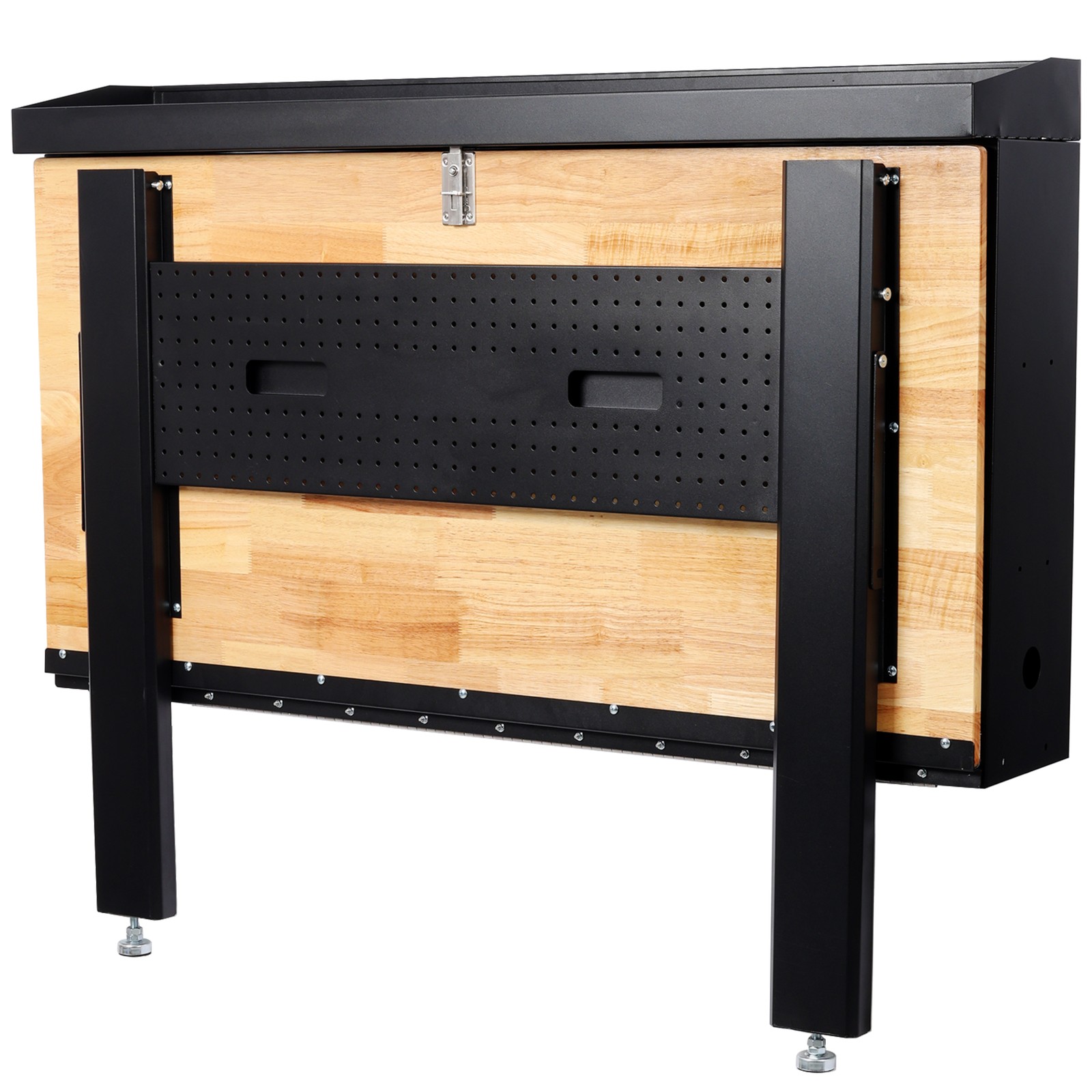 Wall Mounted Workbench, Robust Foldable Workbench with Rubberwood Work Surface