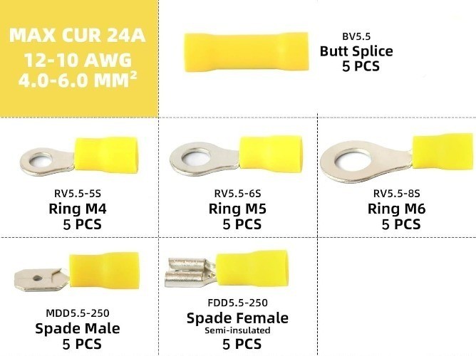 385PCS Solderless Wire Connectors Kit Electrical Terminal Kit B Style: 385 PCS