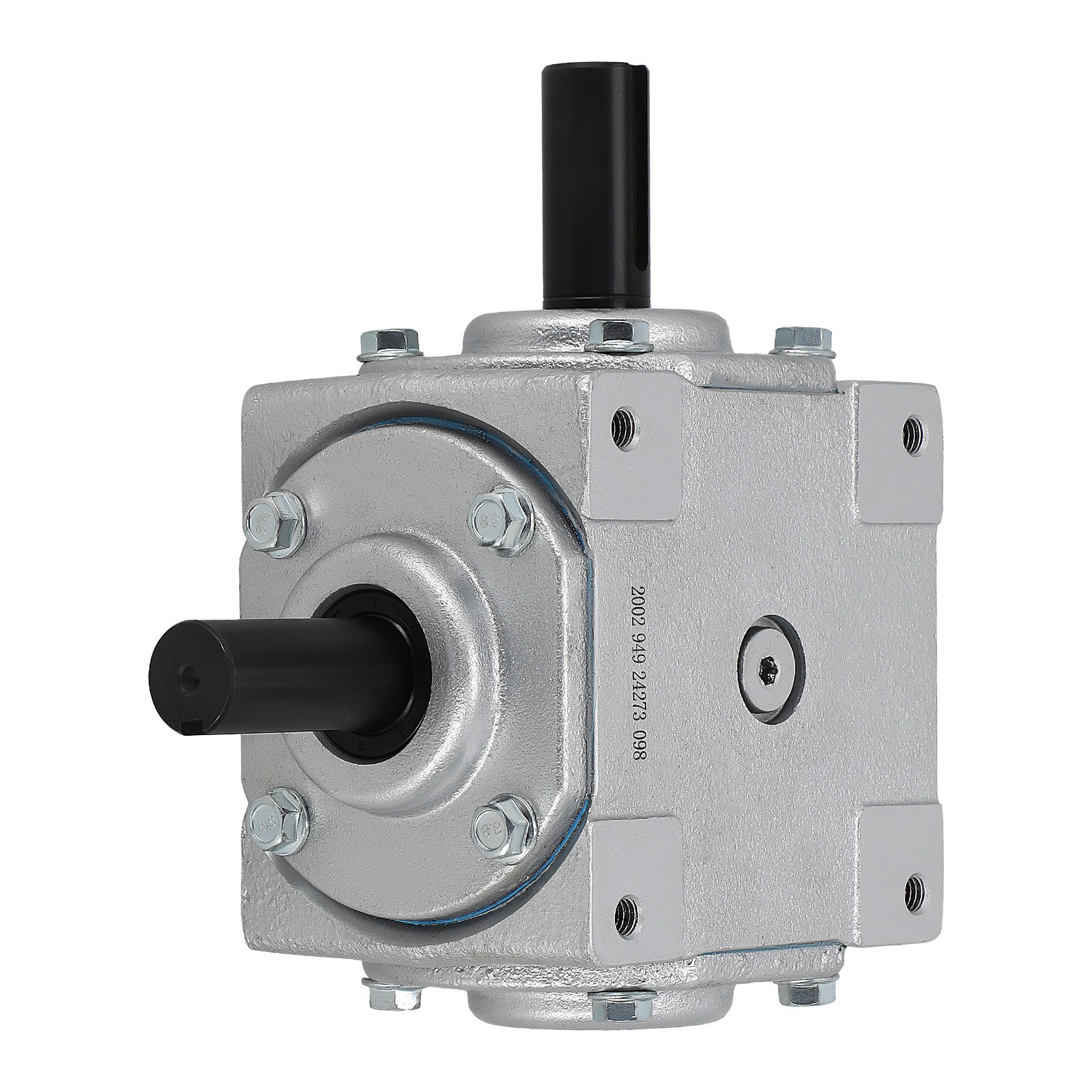 40 HP Right Angle Bevel Gearbox w/Crosshole & Keyed Shaft CW/CW 1:1 1800 Max RPM