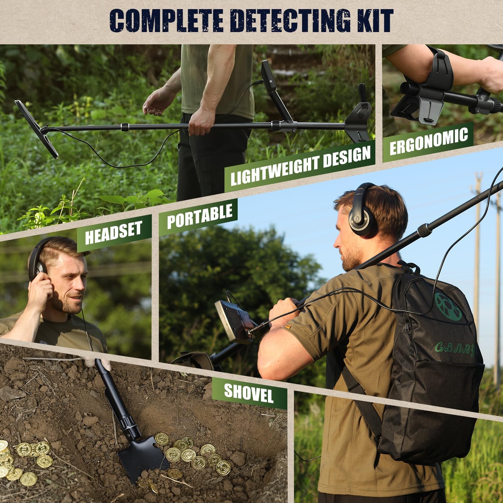 Professional Metal Detector for Adults,12″ IP68 Waterproof Search Coil with L…