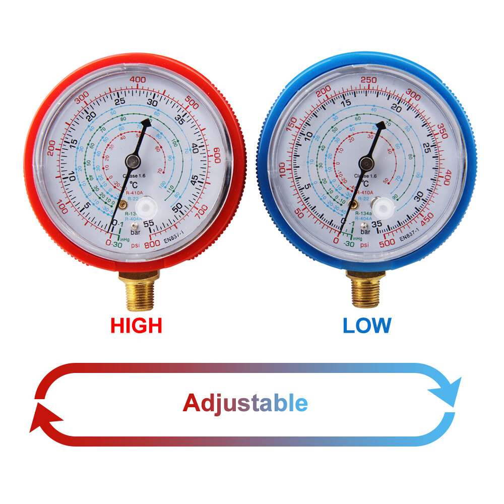 HVAC A/C Air Refrigeration High & low pressure gauge Set