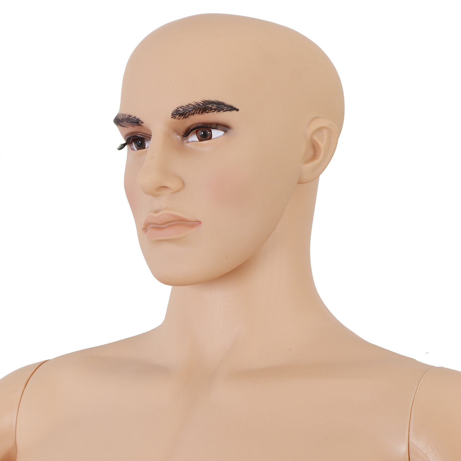 Adjustable Male Mannequin Egghead Plastic Full Body Dress Form Display Base 72″