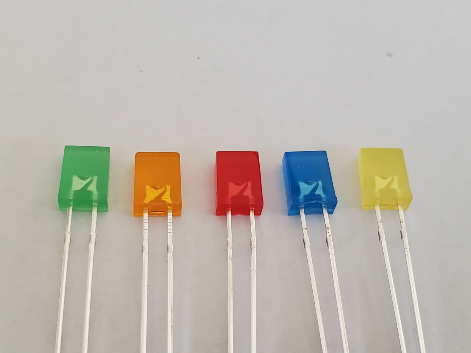 25pcs 2x5x7mm Blue, Green, Orange, Red, Yellow Rectangular Square Diffused LED