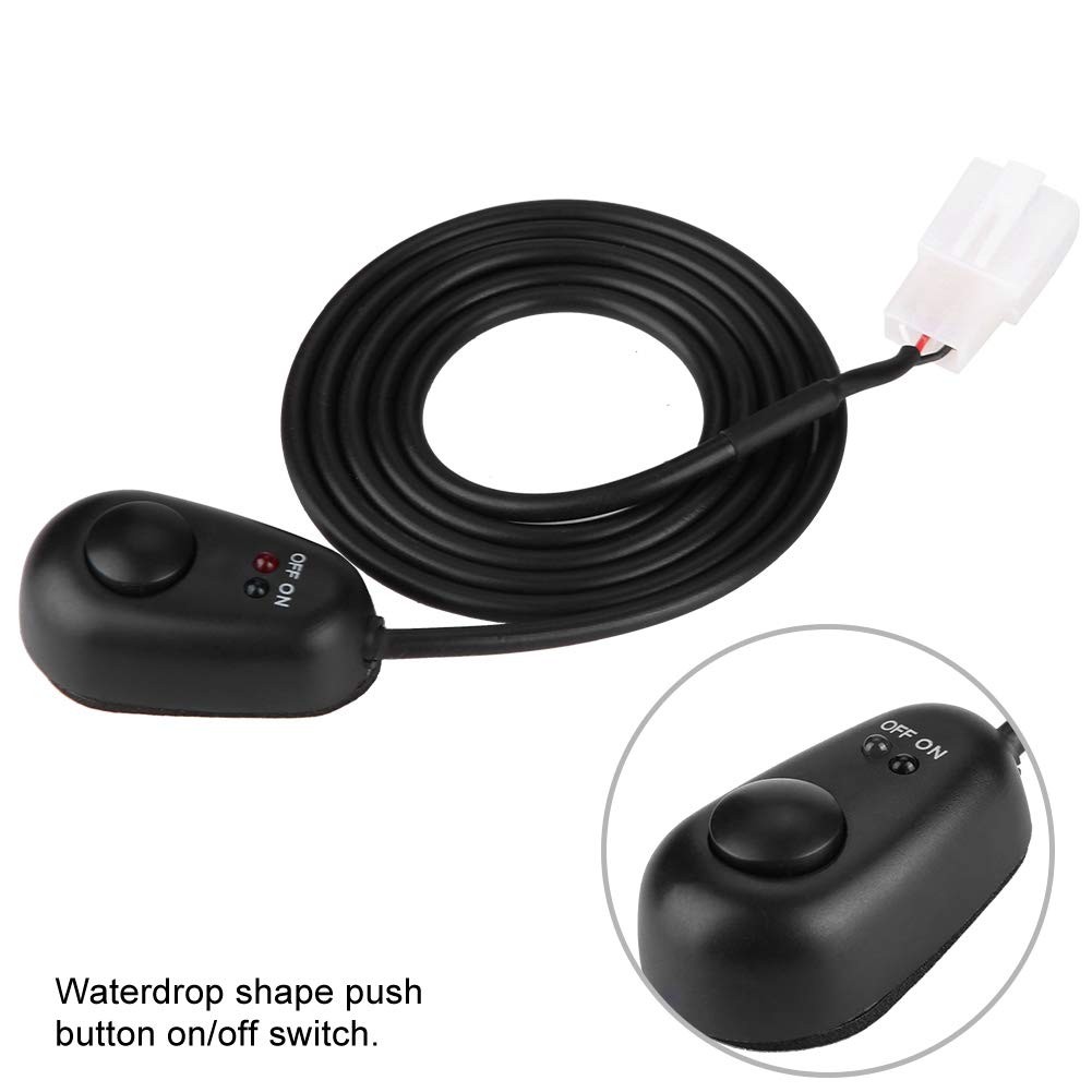 Paste Type Car Push Button Switch Water Drop Shape 12V Red Green LED Light
