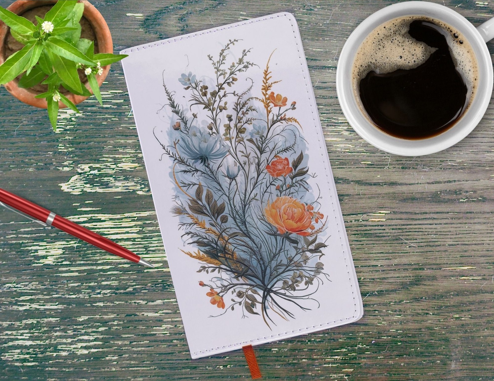 PU Leather Journal Floral Design Small 4×7 Inches Lined Pages Notebook
