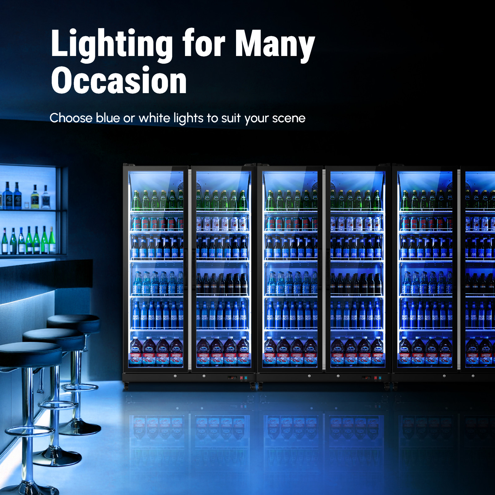 Yeego Commercial Merchandiser 27.12 Cu.ft Beverage Refrigerator Display Cooler