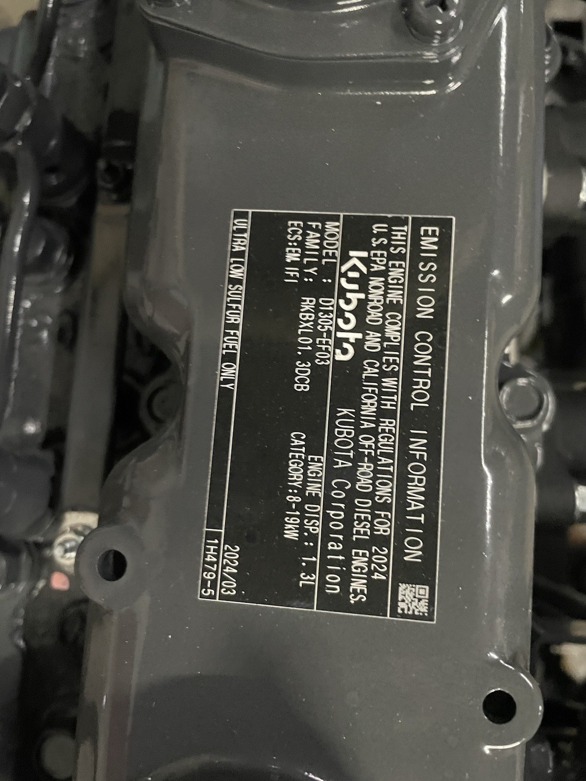 New Toro/ Kubota Engine 133-8083,1J991-24000 Model 1J99124000, D1305-EF03