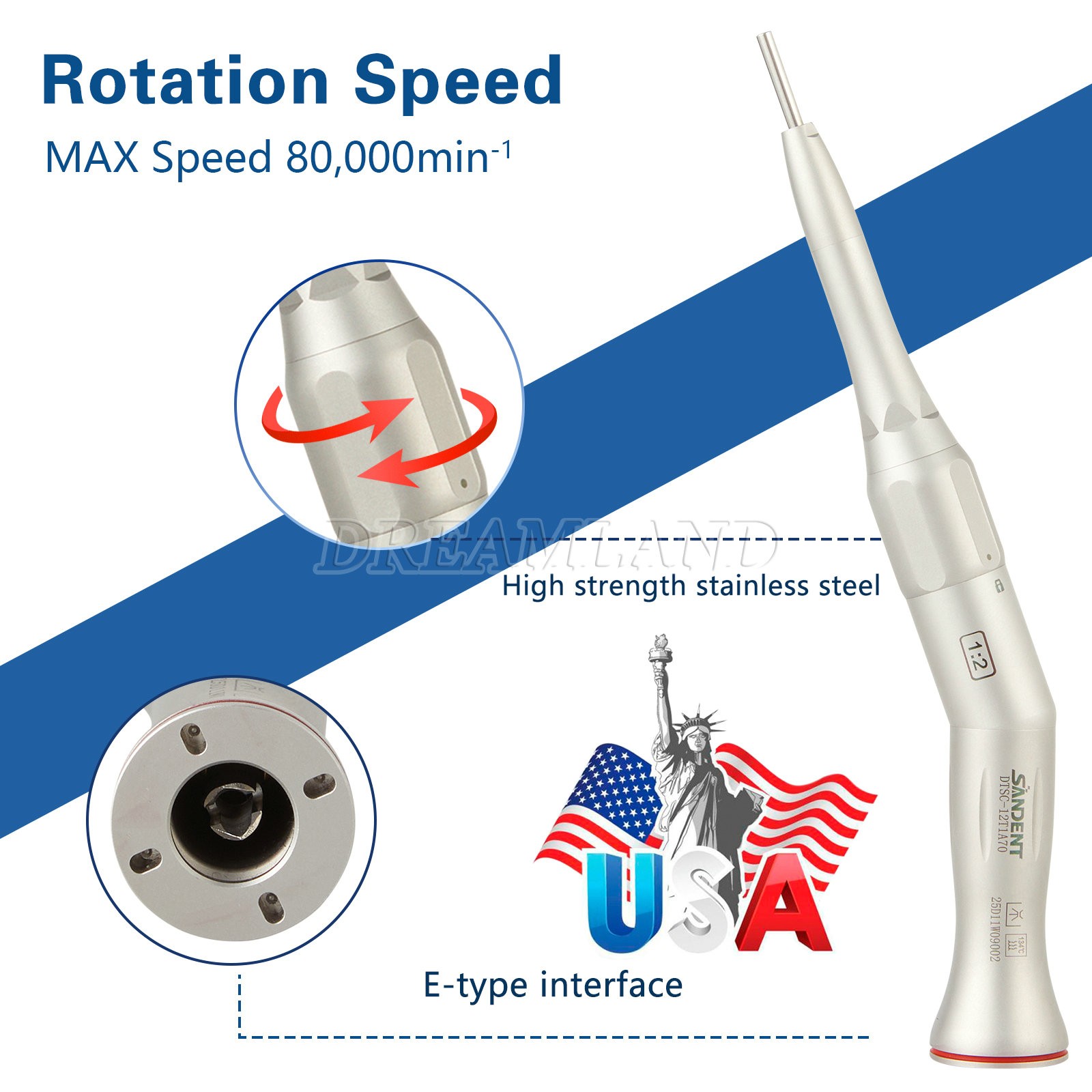 USA Dental Ultrasonic Piezo Scaler + Handpiece Tips 2 Bottles Fit DTE SATELEC OR