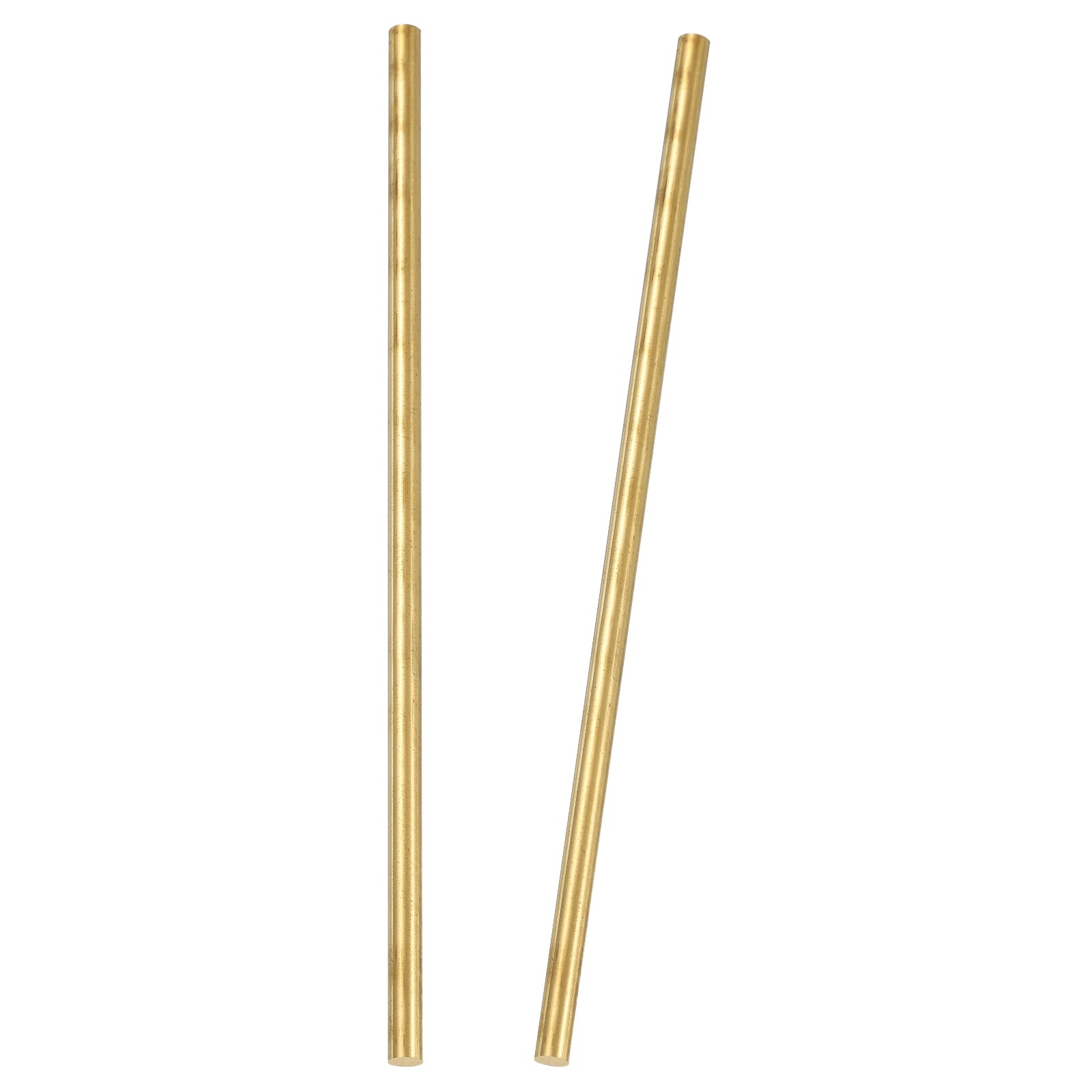 2 Pcs 10mm Dia. 32cm / 12.6 Inch Length Round Brass Rods, Brassy