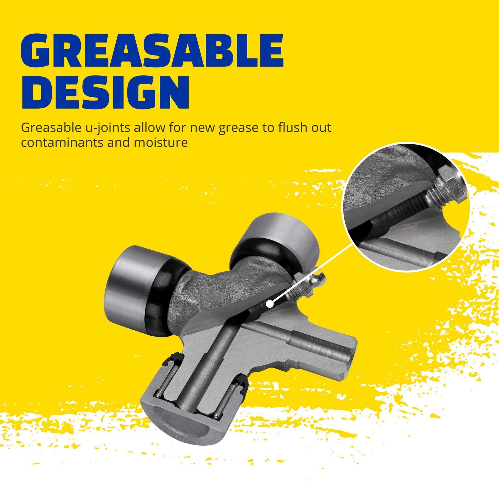 MOOG 880 Greaseable Premium Universal Joint for Our 1300 Series; Rockwell L14 S