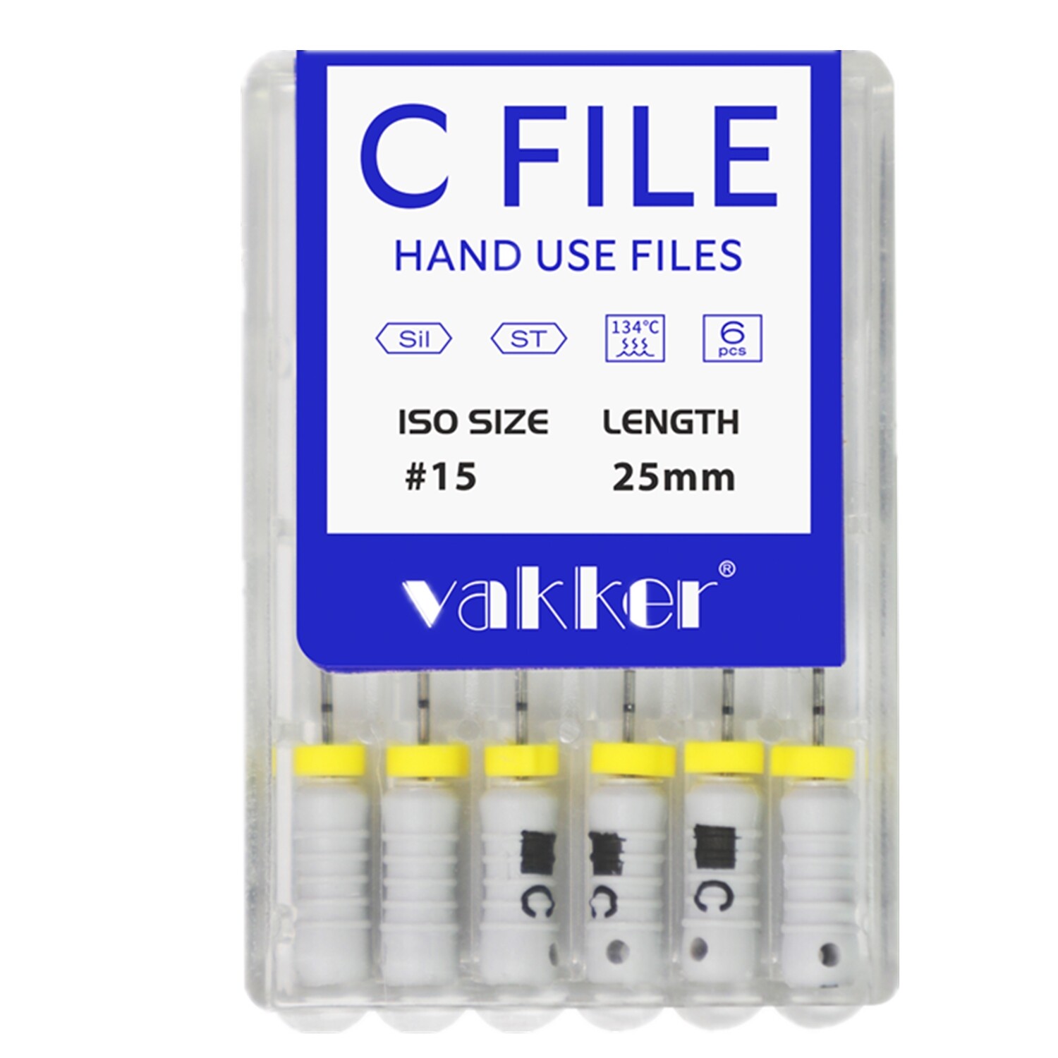 21/25mm 6pc/pk C-FILES Dental Endo Root Canal Files Stainless Steel Hand Use