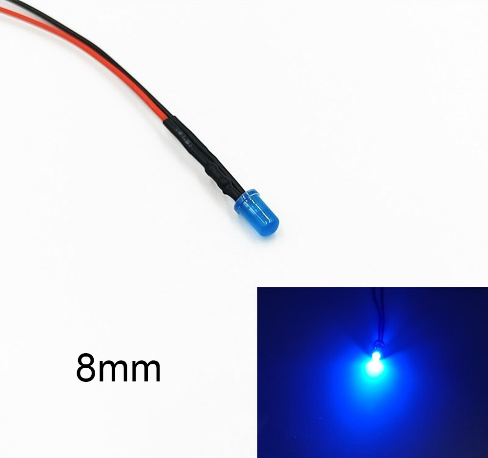5/10PCS 12V 8mm LED Lights Emitting Diodes Pre Wired Assorted Kit Lamps