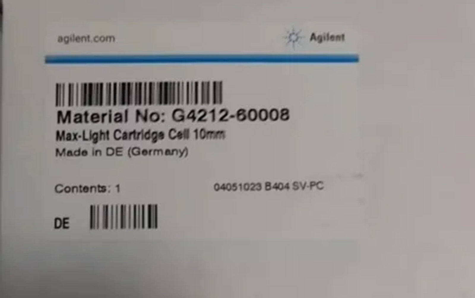 NEW Agilent Liquid chromatography flow cell G4212-60008