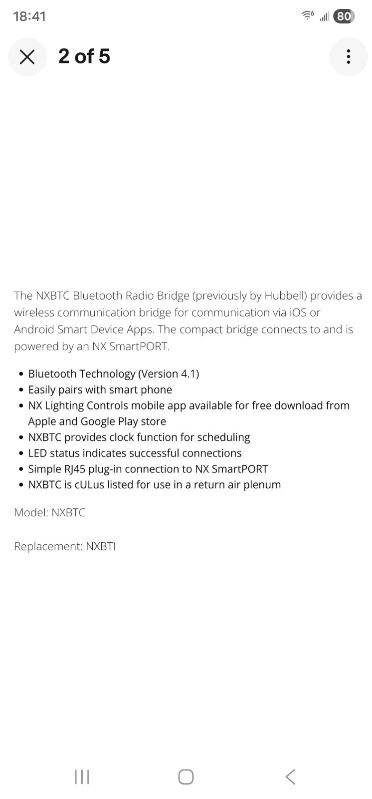HUBBELL NXBTC NX Bluetooth Radio Module