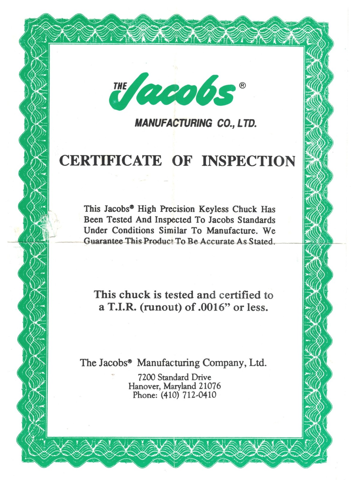 Jacobs 30545 JKB 160-50L High Precision Keyless Chuck 3.0-16.0mm