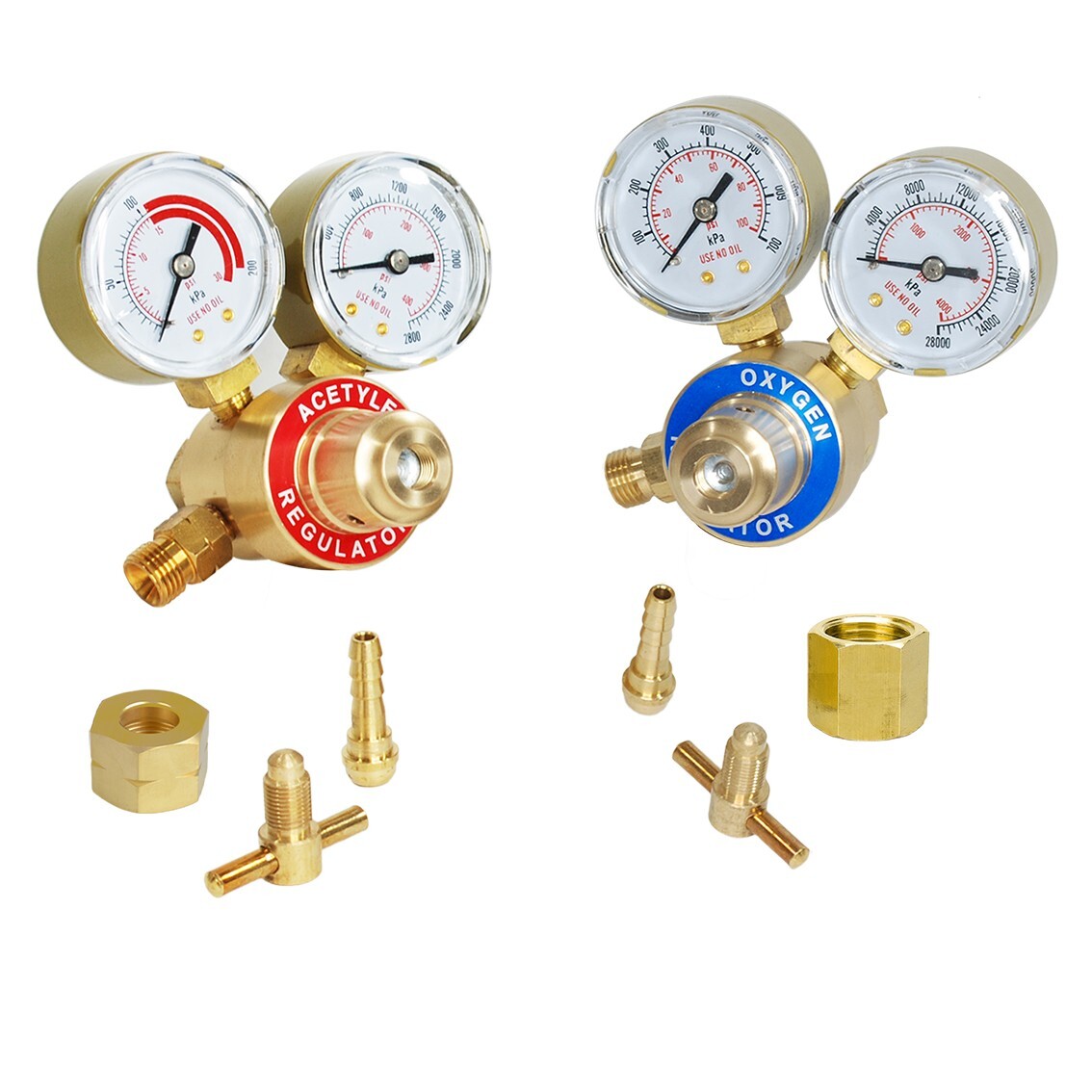 Solid Brass OXYGEN & ACETYLENE Regulators 4 Welding Fit Victor Gas Torch Cutting