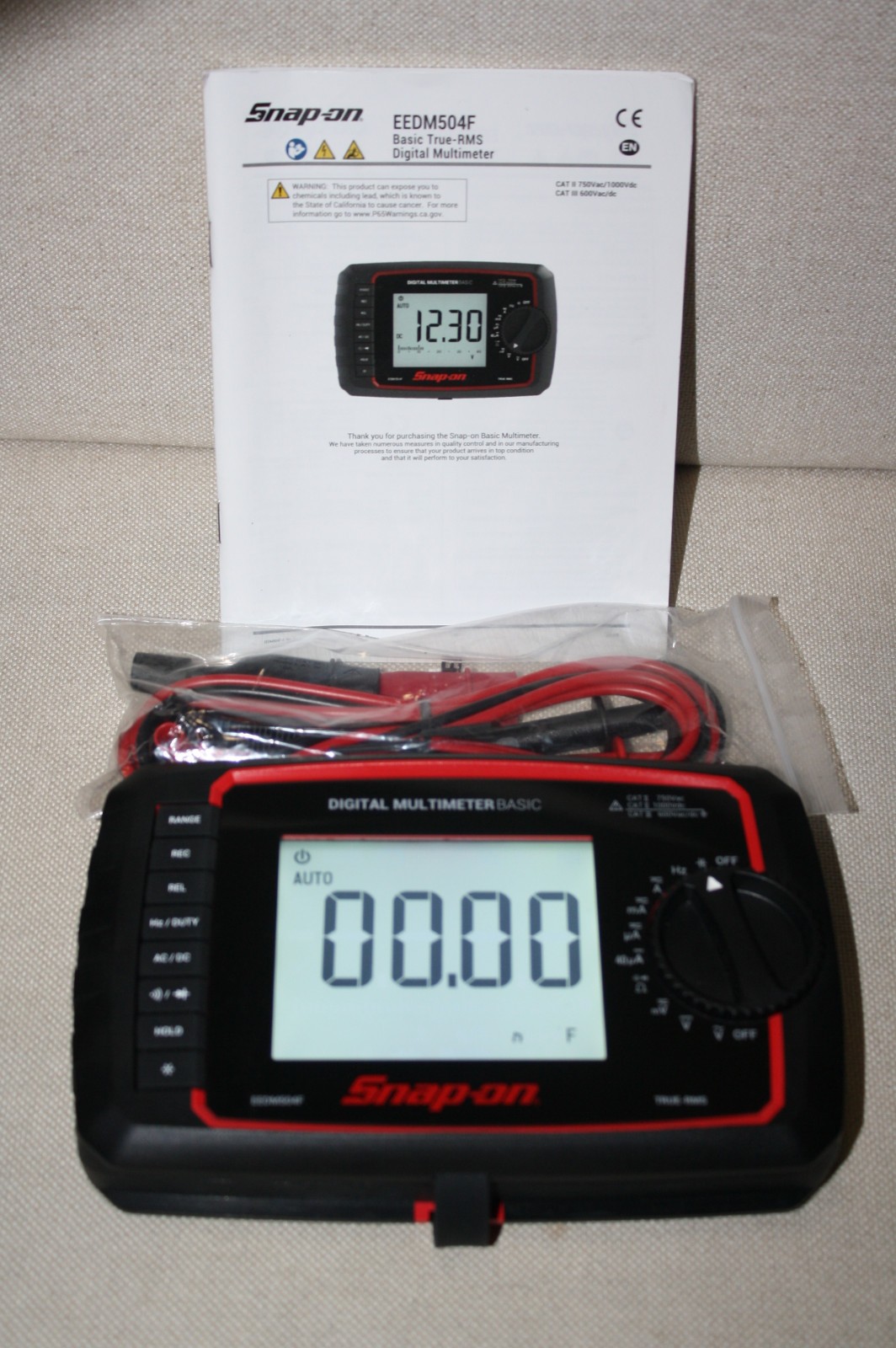 Snap-On Tools Backlit Digital Multimeter EEDM504F