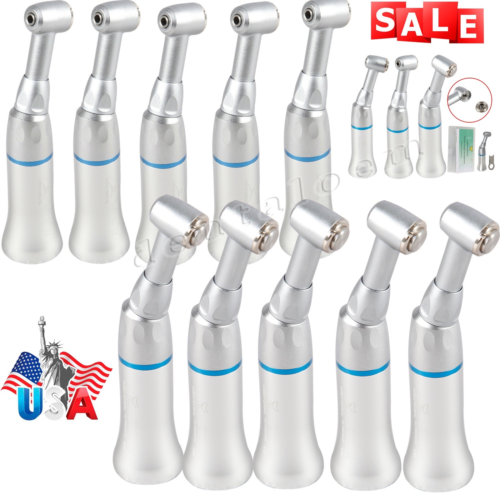 10pcs NSK Style Dental Low Slow Speed Handpiece Contra Angle Push Button E-Type