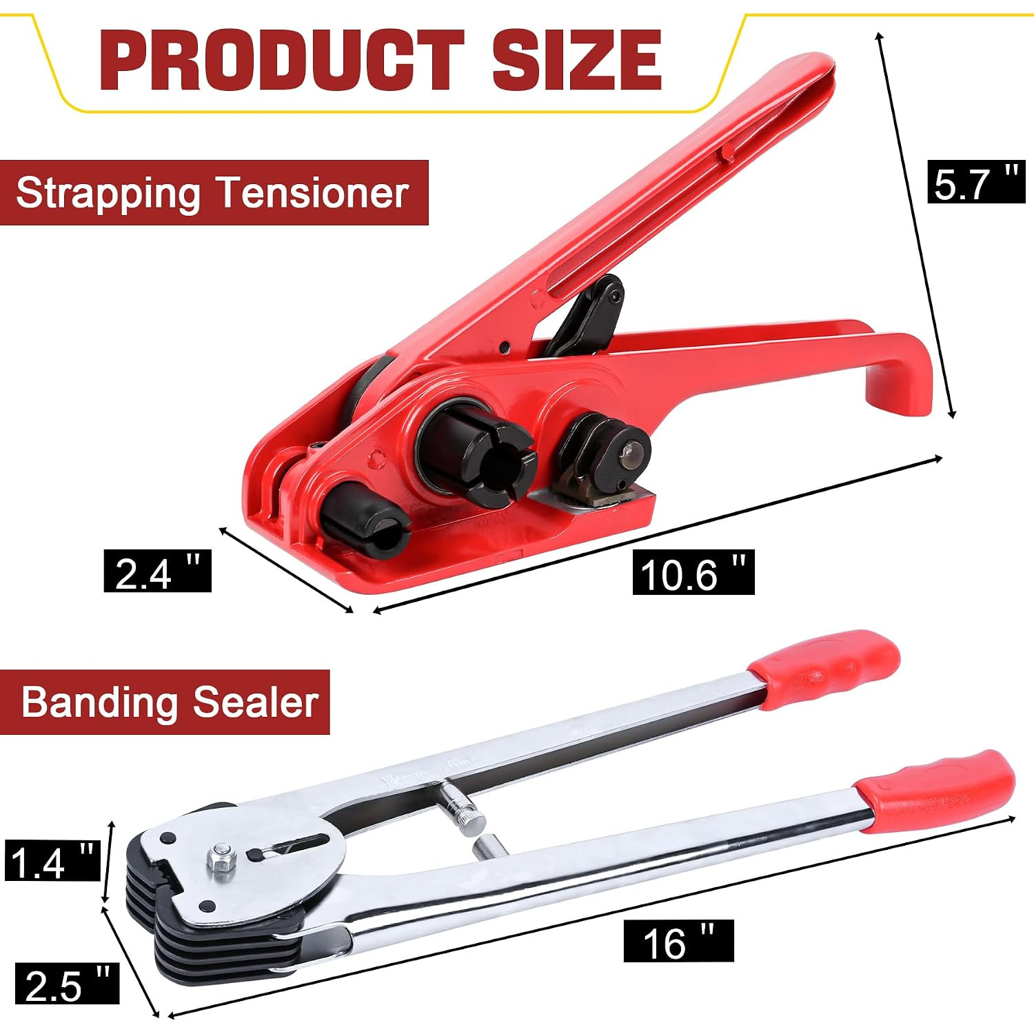 Heavy Duty Banding Strapping Kit with Tensioner Tool, 1/2″X 3500FT Polypropylene