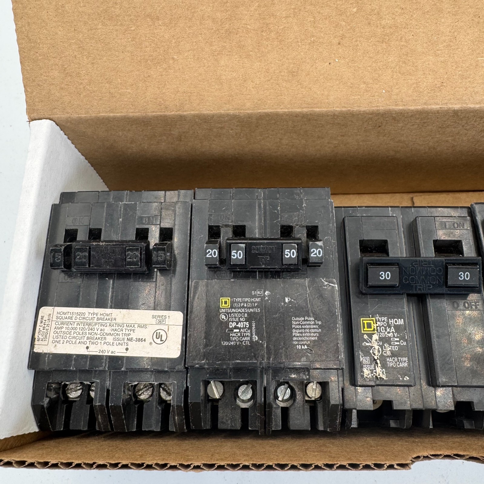 LOT OF 6* Square D Homeline Circuit Breakers – See Description