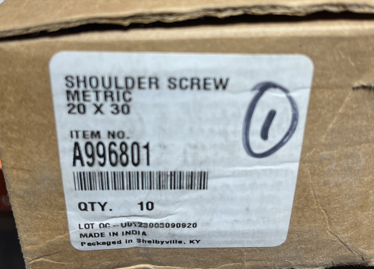 10pcs) Brady 20mm Dia x30mm L x M10x1.5 Socket Head Shoulder Screw, 12.9 Alloy