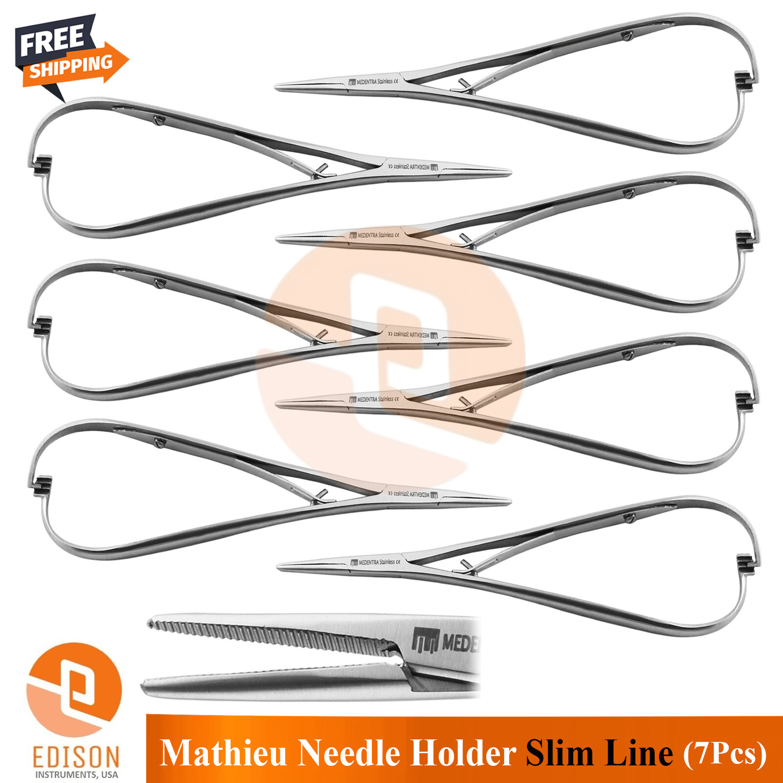 7 Pcs Dental Slim Line Mathieu Needle Holder Forceps Orthodontic Ligature Pliers