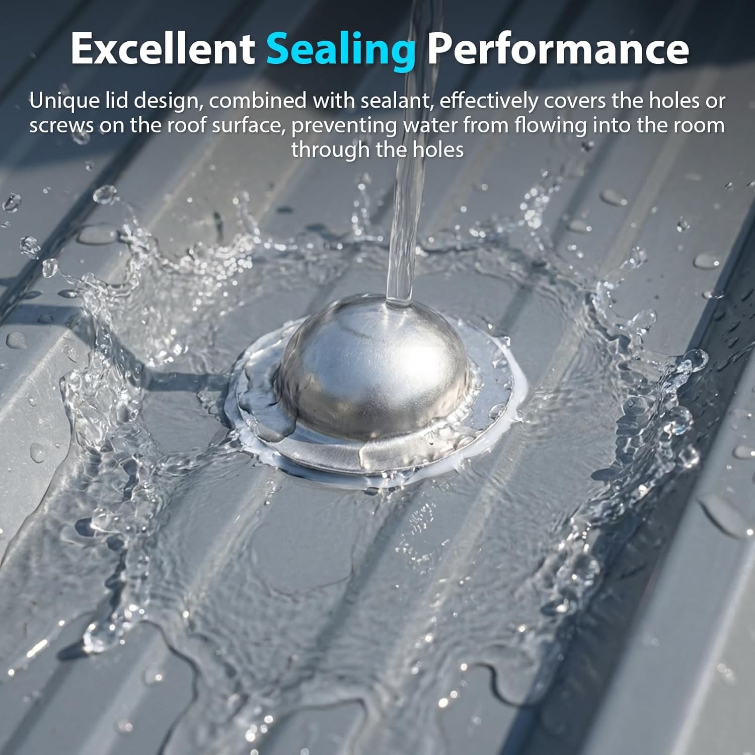 Stainless Steel Roofing Screw Caps for Roof Leak Repair,Directly Cover ,250 Pcs