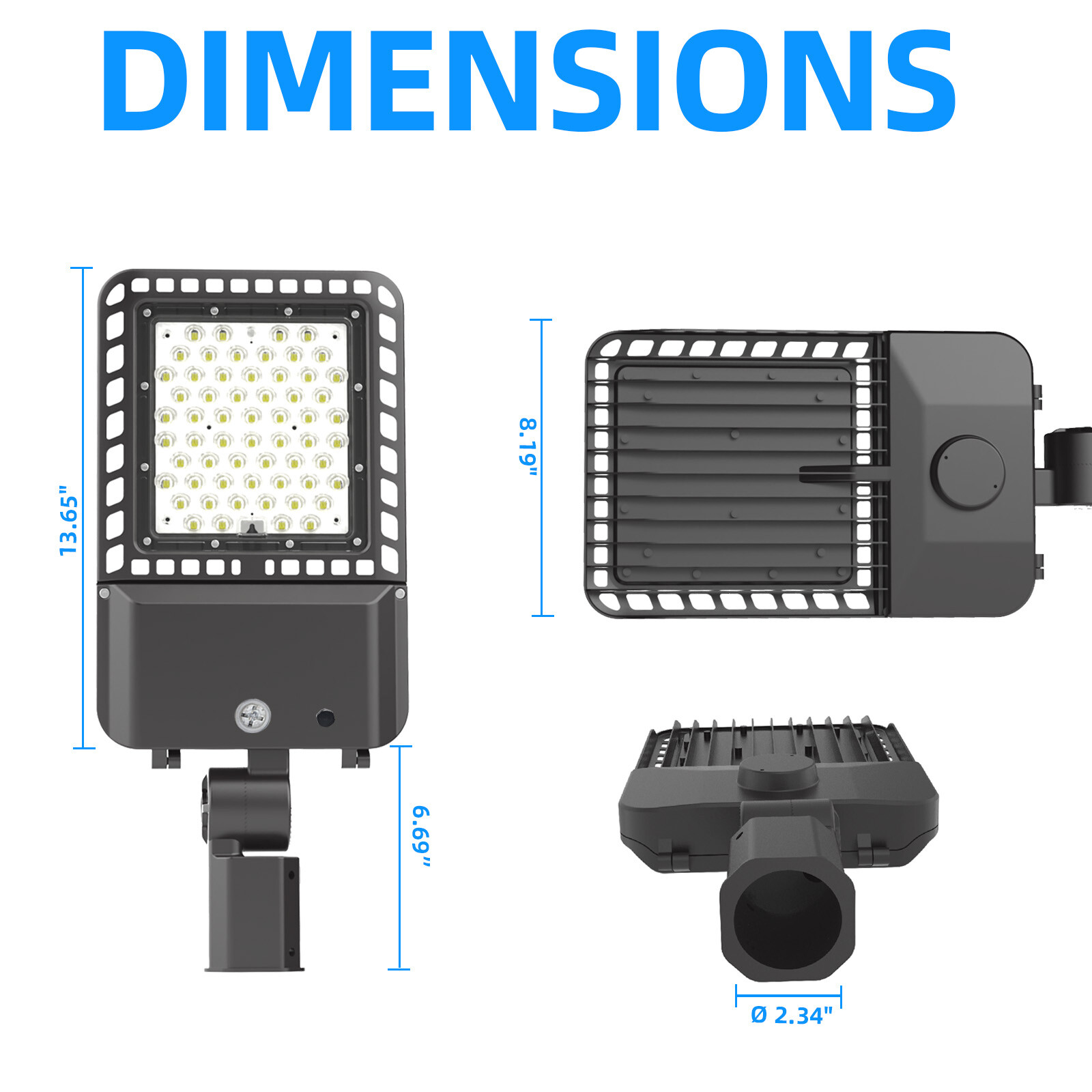 Ultra Bright 200W LED Street Lights Waterproof for Parking Lot Yard Garden Patio