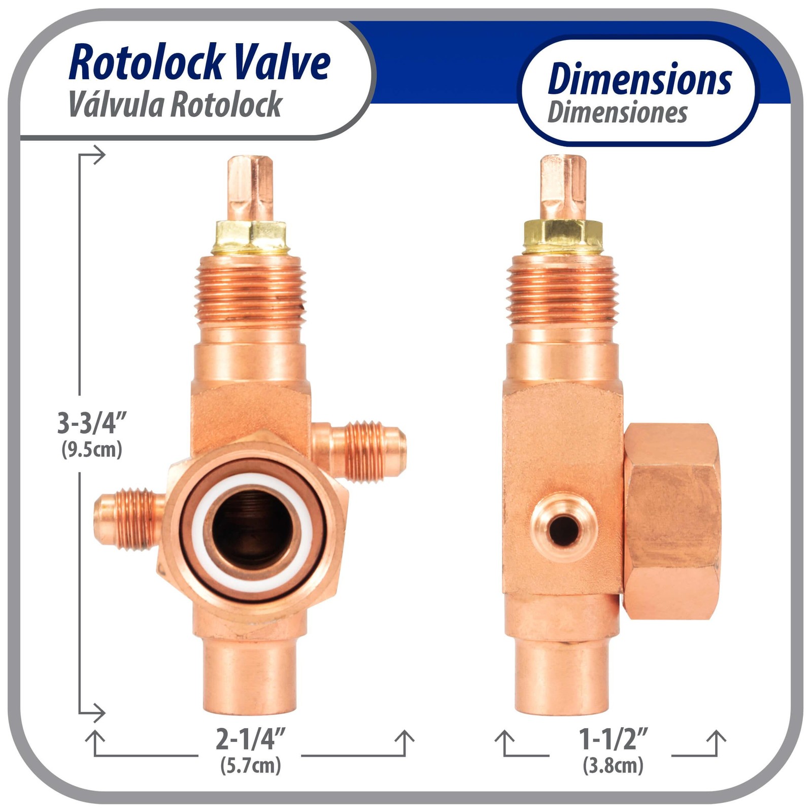 Appli Parts Rotolock Valve V06 1 in x 1/2 in ODF solder connection Universal rep