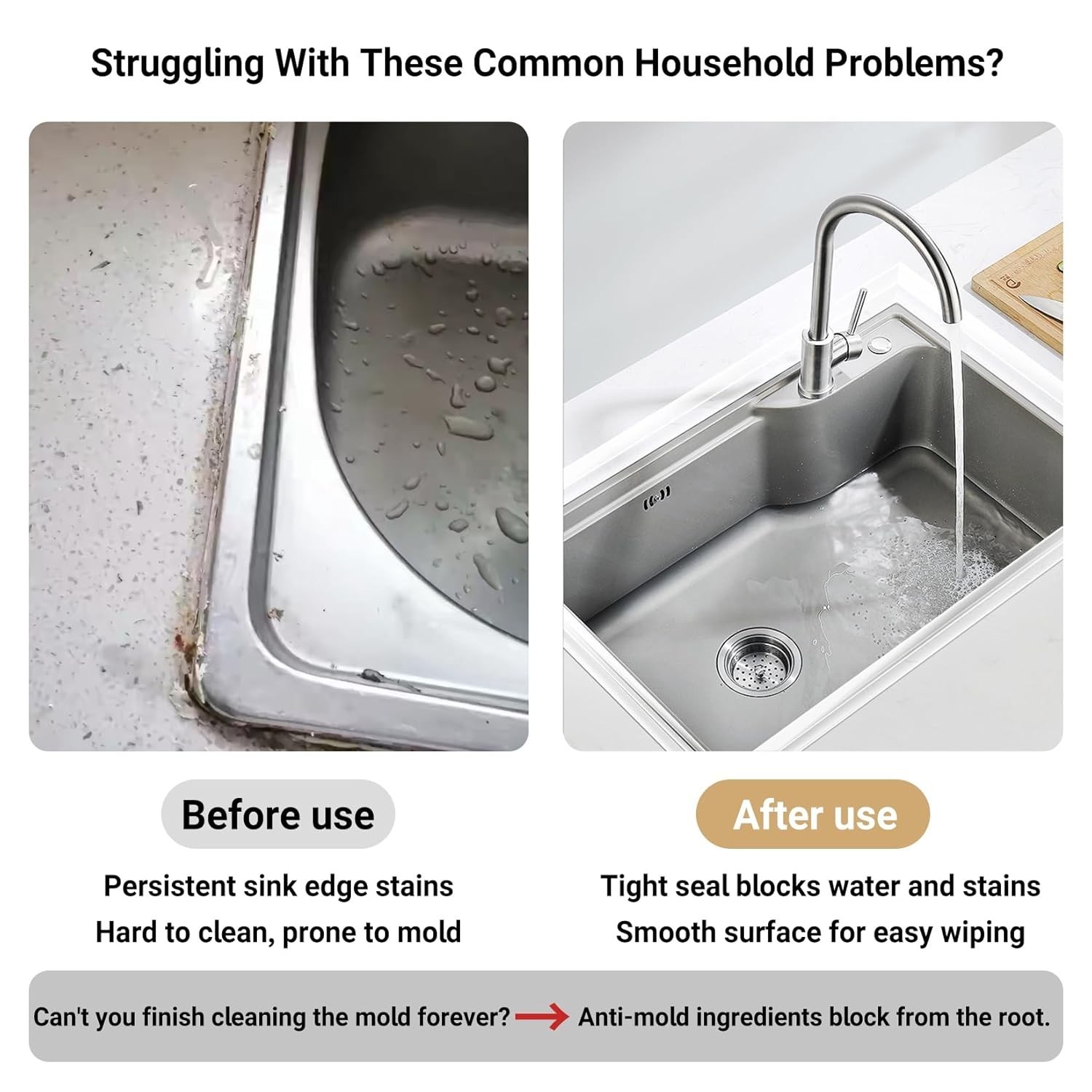 Clear Caulk Tape Toilet(2.2cm x 10.5Ft)Sealer Around Toilet Base Waterproof Self
