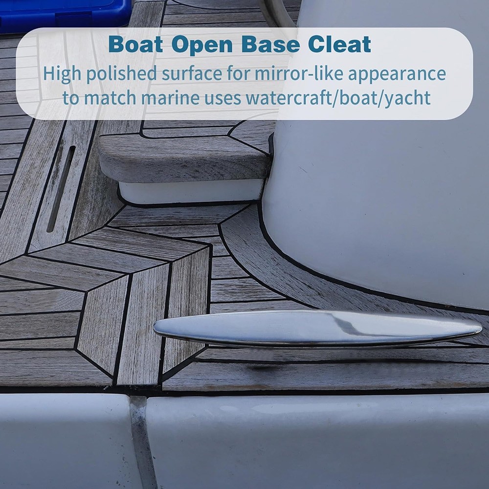 4/5/6/8 IN Rope Cleat Flat Top Boat Deck Cleat 316 SS Boat Cleat Open Base