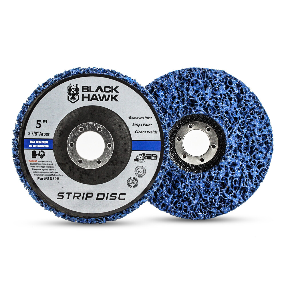 10 Pack- 5″ x 7/8″ Black Hawk Clean & Strip Discs Paint and Rust Removing Wheels