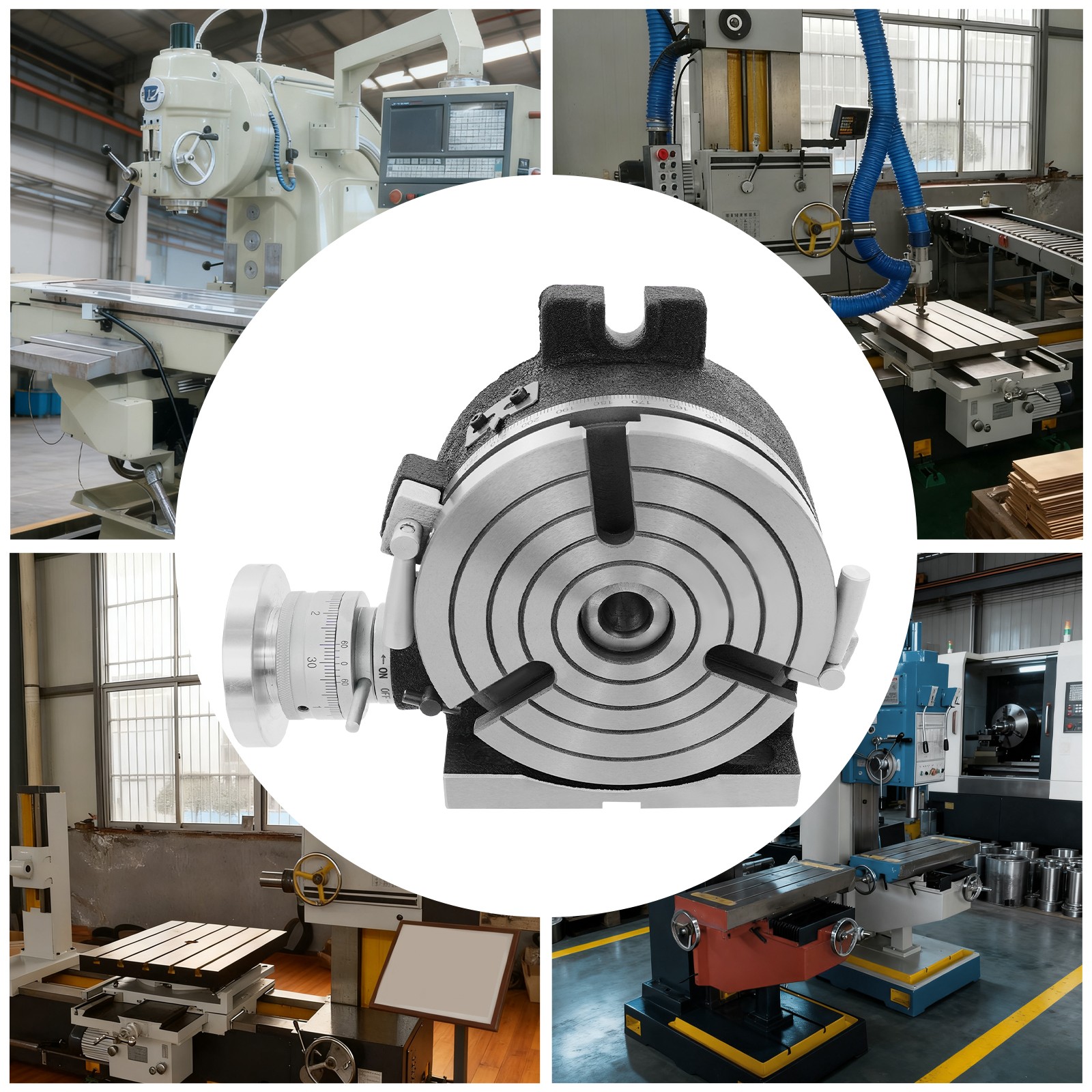 Horizontal Vertical Rotary Table 3-Slot Rotary Table 360° Rotary Adjustment