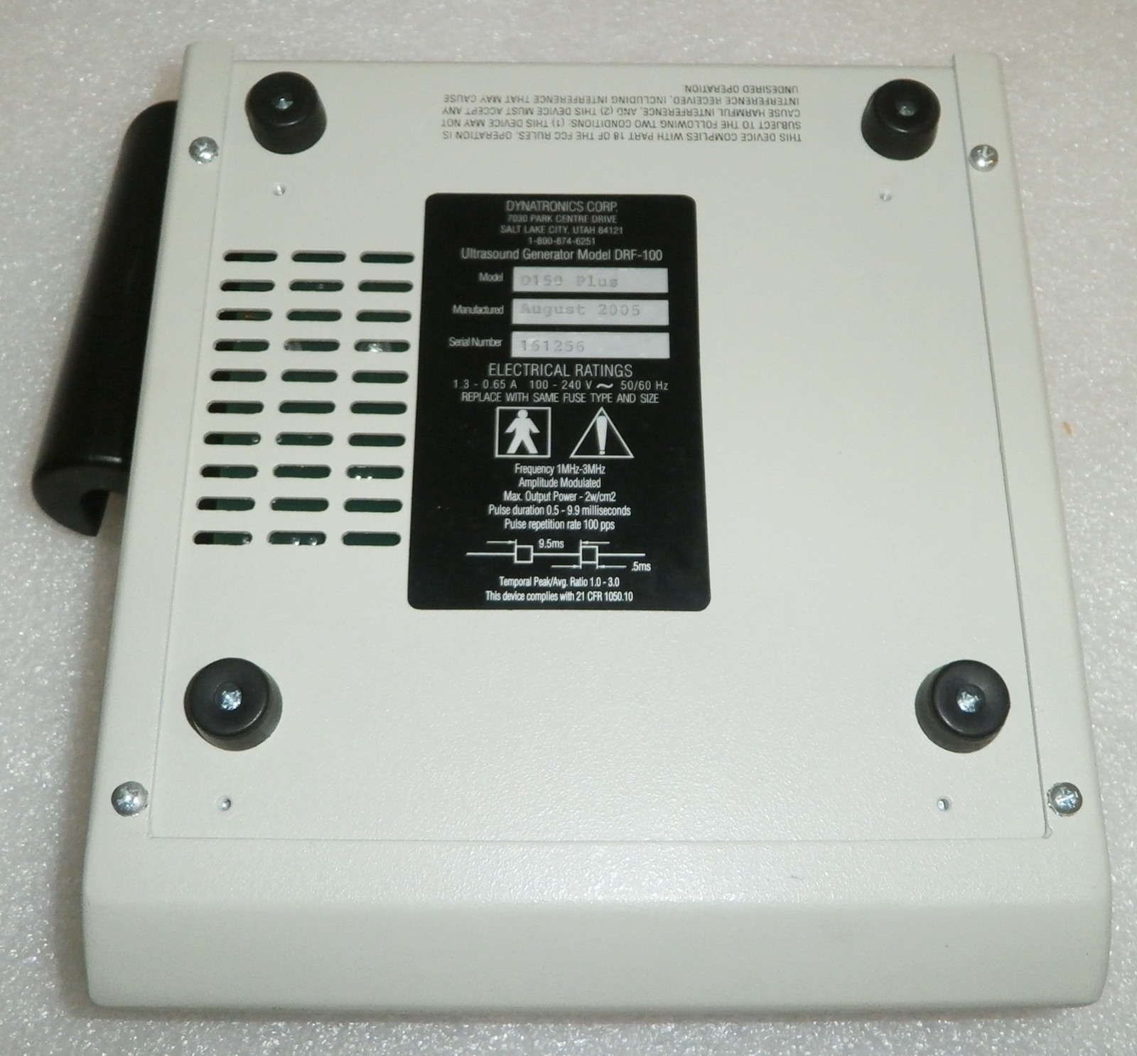 Dynatronics Dynatron 150 Plus Ultrasound Generator DRF-100 D150 (no probe)
