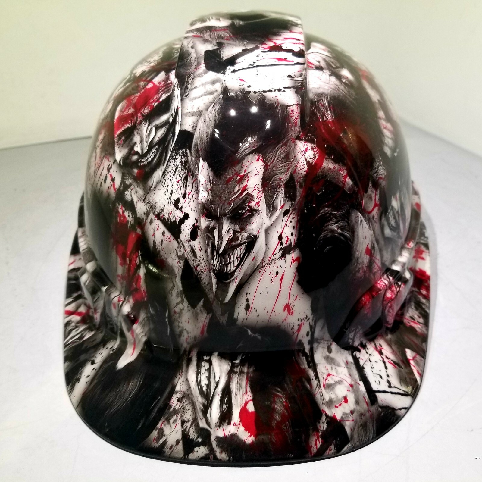Hard Hat custom hydro dipped , OSHA approved CAP STYLE, BLOODY SINISTER JOKER