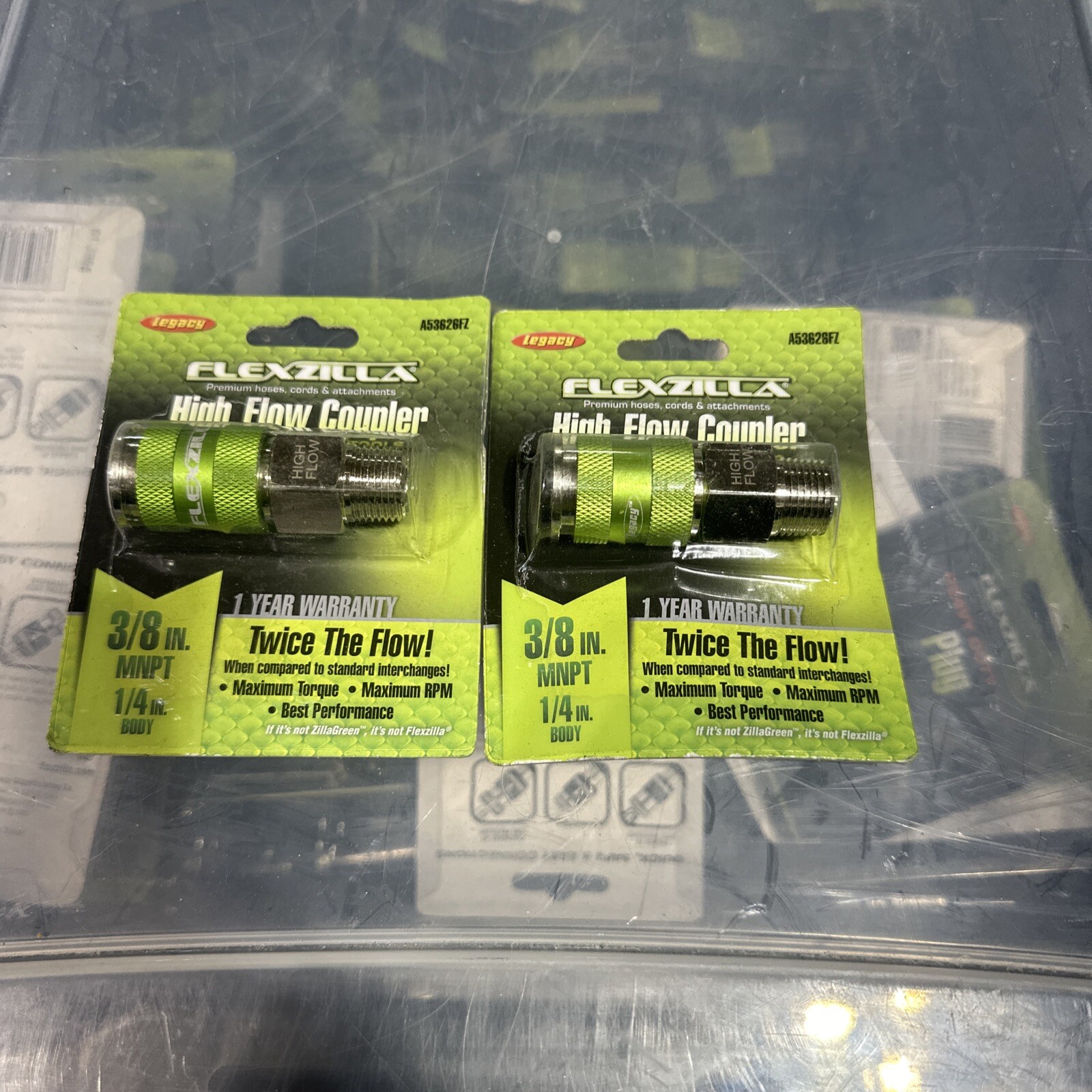 2 PKS FLEXZILLA PRO HIGH FLOW AIR HOSE QUICK COUPLER’S 3/8″ MNPT A53626FZ
