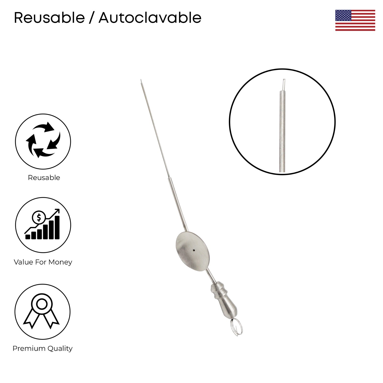 Baron Suction Tube 3 French (1.00mm) Stainless Steel Surgical Instruments
