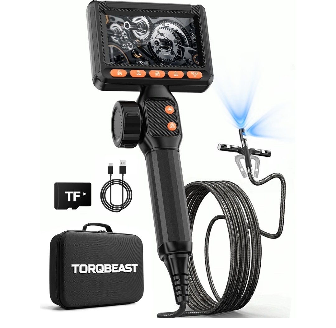 6mm Two-Way Borescope, Dual Lens Endoscope Camera with Light, 1080P HD…