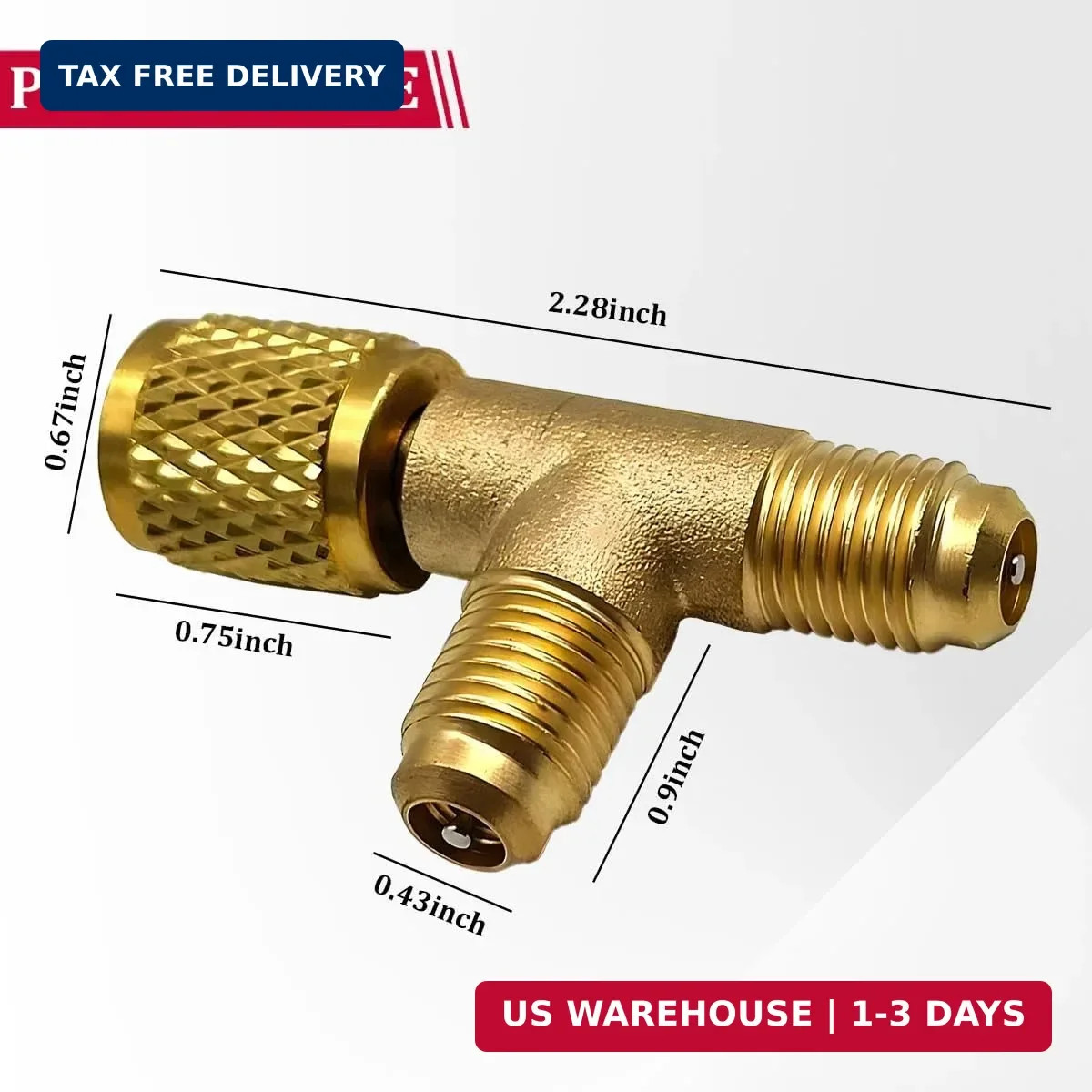 Car Quick Coupler Access Tee, Brass 1/4″ SAE Valve Core Tee Adapter for R22 R12