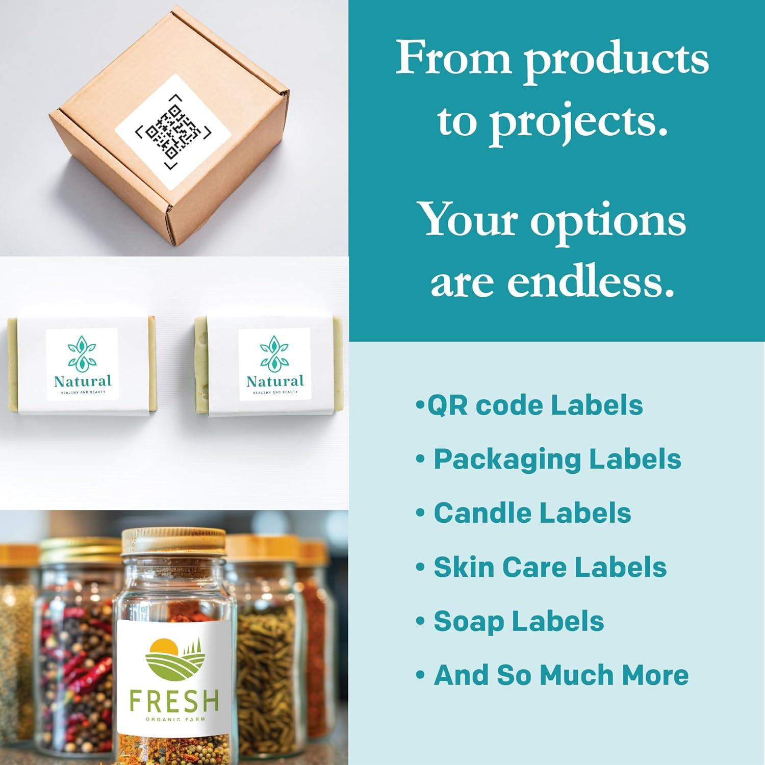 Premium Label Supply White Sticker Square Labels – 2.5″ x 2.5″ – Laser/Inkjet Co