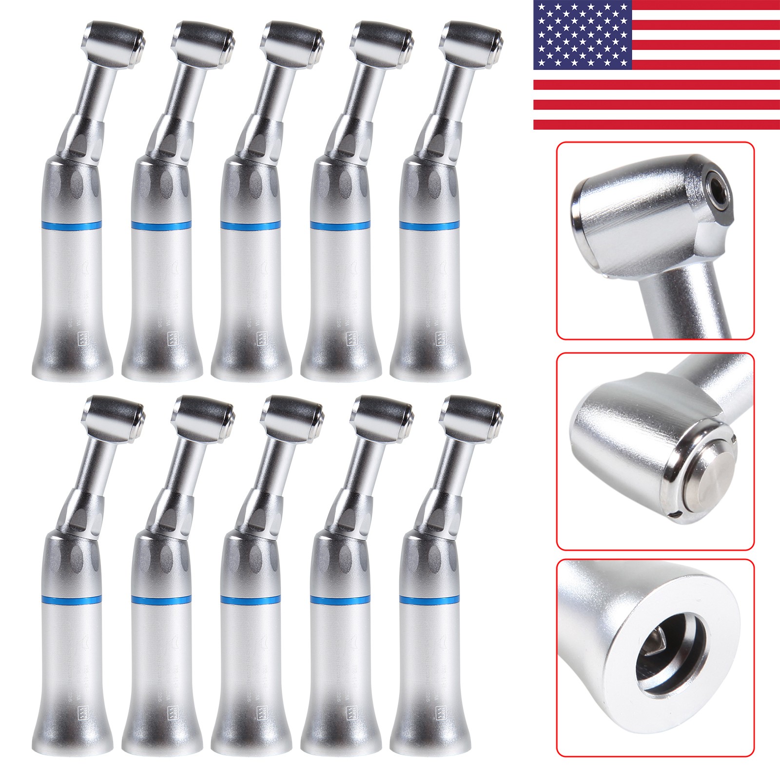 10pcs NSK Style Dental Low Slow Speed Handpiece Contra Angle Push Button E-Type