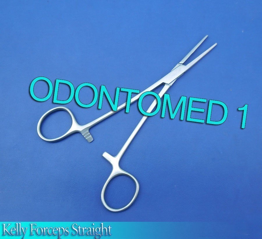 NEW 5.5″ 5 1/2 Hemostat Kelly Forceps Medical Curved And Straight – 2 Pieces