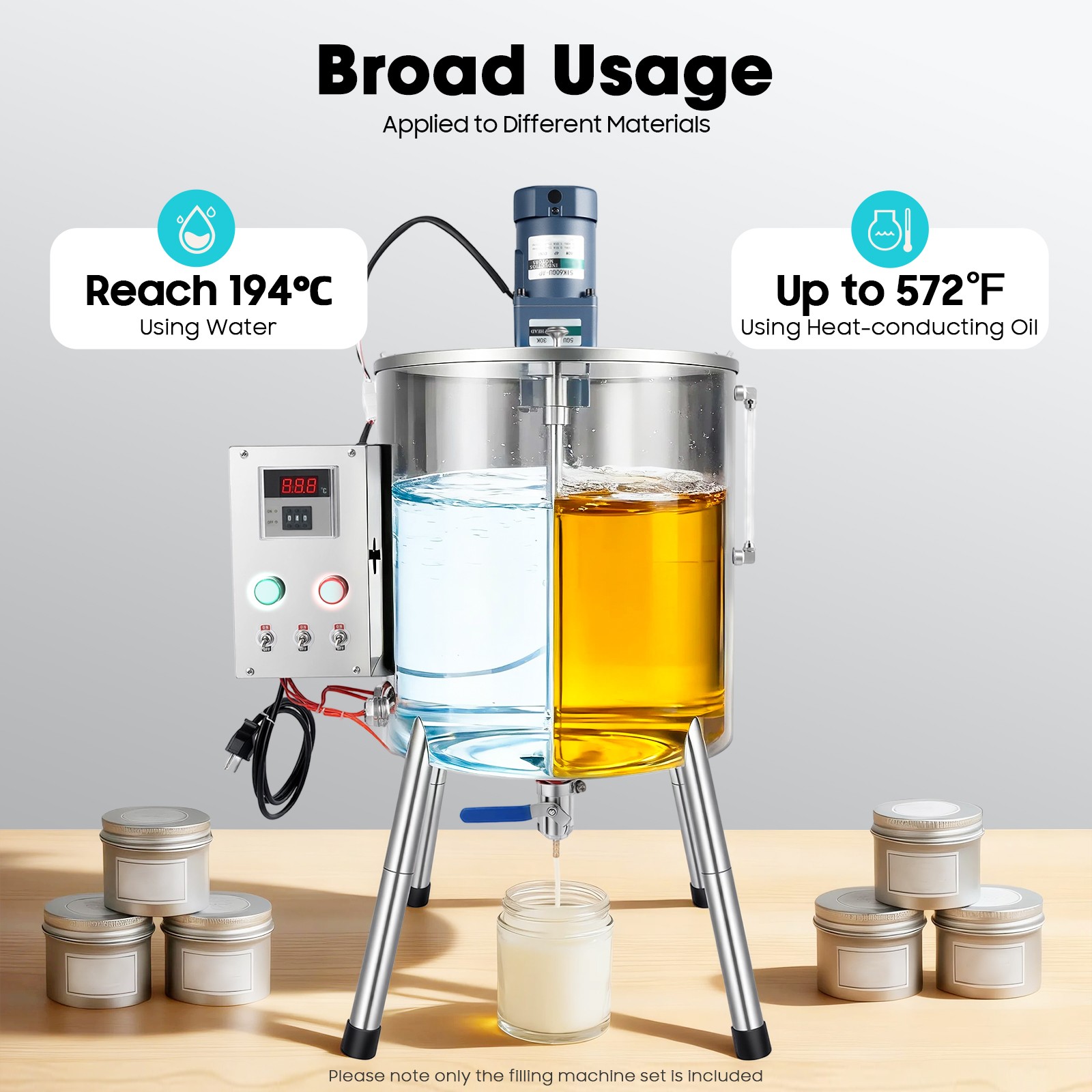 Liquid Filling Machine Bottle Filler Heating Mixing Filling Machine 30L/8gal