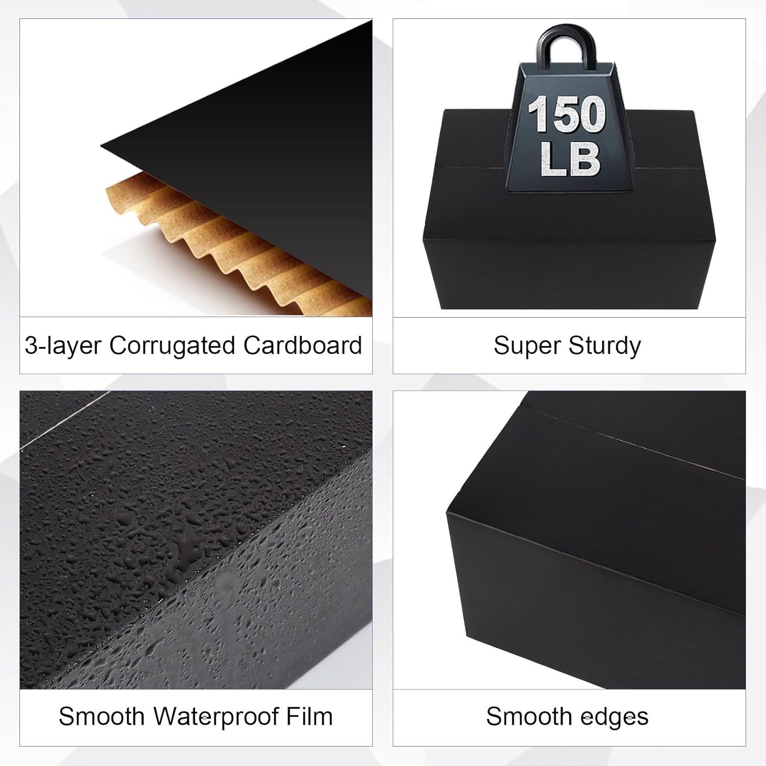 Black Shipping Boxes Packing Corrugated Cartons Many Sizes Available Save Now!