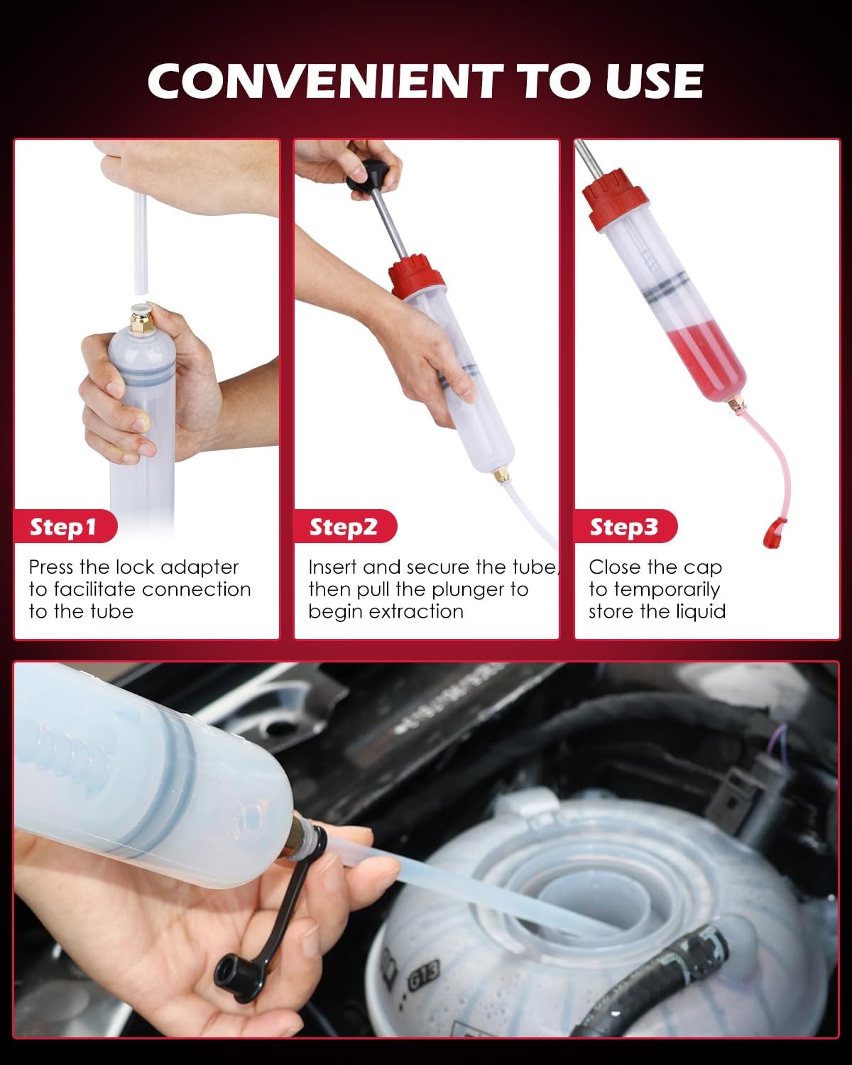 SEDY Fluid Extractor – 200cc Multi-Purpose Syringe, Oil Suction Pump, Manual Ext